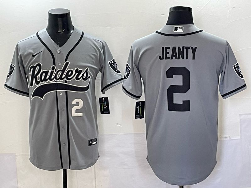Men 2025 Oakland Raiders #2 Jeanty Grey 3th generation Joint Name Nike Limited NFL Jersey style 073
